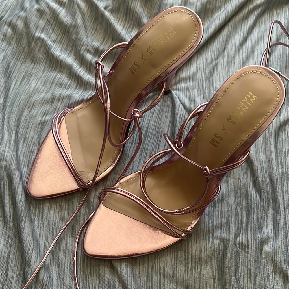 Tie Leg Heels - Pink - Size 6.5